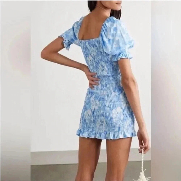 Faithfull the brand Magnolia tye dye ruched mini dress - Picture 4 of 11